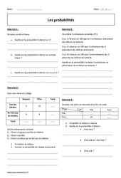 Probabilités - Exercices avec correction : 11ème Harmos - PDF à imprimer