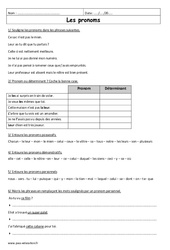 Pronoms personnels, démonstratifs, possessifs - Exercices corrigés : 8ème Harmos - PDF à imprimer