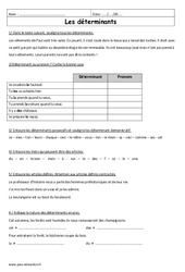 Déterminants - Exercices avec correction : 8ème Harmos - PDF à imprimer