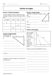 Calculer les angles - Exercices corrigés : 11ème Harmos - PDF à imprimer