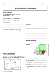 Agrandissement et réductions - Exercices corrigés : 11ème Harmos - PDF à imprimer