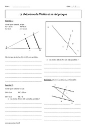 Thales - Théorème et réciproque - Révisions brevet : 11ème Harmos - PDF à imprimer