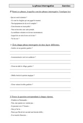 Phrase interrogative - Exercices - Grammaire : 6ème Harmos - PDF à imprimer