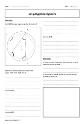 Polygones réguliers - Exercices corrigés : 11ème Harmos - PDF à imprimer