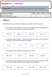 Résoudre des problèmes utilisant les quatre opérations - Examen Evaluation, bilan, contrôle avec la correction : 8ème Harmos - PDF à imprimer