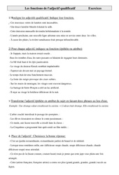 Exercices de grammaire  - Fiches Les fonctions de l'adjectif qualificatif : 6ème Harmos - PDF à imprimer