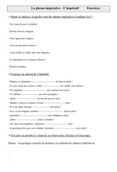 Phrase impérative - Exercices sur l'impératif : 6ème Harmos - PDF à imprimer