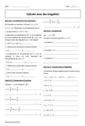 Calculer avec des inégalités - Exercices corrigés : 10ème Harmos - PDF à imprimer