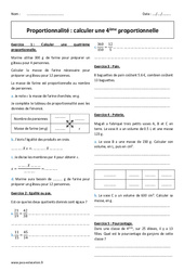 Proportionnalité - Calculer une 4e proportionnelle - Exercices corrigés : 10ème Harmos - PDF à imprimer