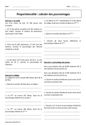 Calcul d'un pourcentage - Exercices  - Proportionnalité : 10ème Harmos - PDF à imprimer