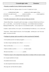 Accord sujet verbe - Exercices - Grammaire : 6ème Harmos - PDF à imprimer