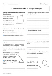 Cercle circonscrit à un triangle rectangle - Exercices avec correction : 10ème Harmos - PDF à imprimer