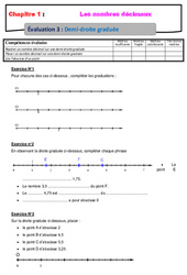 Demi - droite graduée - Examen Evaluation avec la correction sur les nombres décimaux : 8ème Harmos - PDF à imprimer