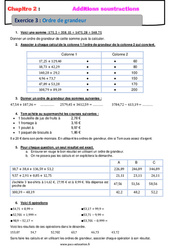 Ordre de grandeurs - Révisions - Exercices avec correction - Addition et soustraction des nombres décimaux : 8ème Harmos - PDF à imprimer