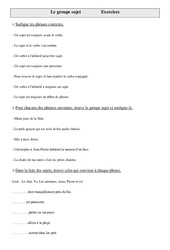 Groupe sujet - Exercices - Grammaire : 6ème Harmos - PDF à imprimer