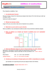 Situation problèmes - Cours - Addition et soustraction des nombres décimaux : 8ème Harmos - PDF à imprimer