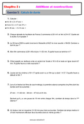 Calculs de durée - Exercices avec correction - Addition et soustraction des nombres décimaux : 8ème Harmos - PDF à imprimer