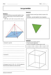 Pyramides - Exercices avec correction : 10ème Harmos - PDF à imprimer