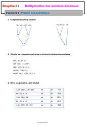 Priorité des opérations - Révisions - Exercices avec correction : 8ème Harmos - PDF à imprimer