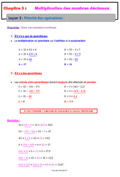 Priorité des opérations - Cours : 8ème Harmos - PDF à imprimer