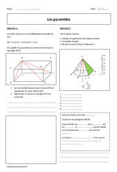 Pyramides - Exercices corrigés : 10ème Harmos - PDF à imprimer