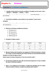 La division euclidienne - Révisions - Exercices avec correction - Divisions : 8ème Harmos - PDF à imprimer