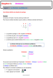 La division euclidienne - Cours - Divisions : 8ème Harmos - PDF à imprimer