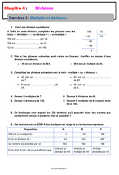 Multiples et diviseurs - Révisions - Exercices avec correction - Divisions : 8ème Harmos - PDF à imprimer