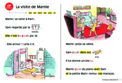 La visite de Mamie - Lecture compréhension - Histoire illustrée - Niveau 1 : 3eme Harmos - PDF à imprimer