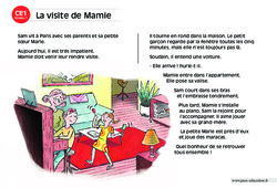 La visite de Mamie - Lecture compréhension - Histoire illustrée - Niveau 1 : 4ème Harmos - PDF à imprimer