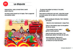 La dispute - Lecture compréhension - Histoire illustrée - Niveau 1 : 4ème Harmos - PDF à imprimer