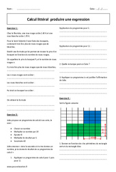 Calcul littéral - Produire une expression - Exercices  : 9eme Harmos - PDF à imprimer