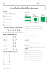 Utiliser et comparer - Ecriture fractionnaire - Exercices corrigés : 9eme Harmos - PDF à imprimer