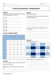 Multiplications - Exercices corrigés - Ecriture fractionnaire : 9eme Harmos - PDF à imprimer