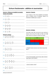 Addition - Soustraction - Exercices - Ecriture fractionnaire : 9eme Harmos - PDF à imprimer