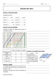 Aires - Exercices avec correction - Calcul : 9eme Harmos - PDF à imprimer