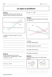 Angles - Parallélisme - Exercices corrigés : 9eme Harmos - PDF à imprimer