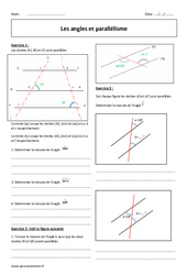 Parallélisme - Angles - Exercices  : 9eme Harmos - PDF à imprimer