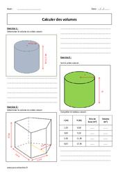 Volumes - Exercices corrigés - Calcul : 9eme Harmos - PDF à imprimer