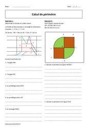 Périmètre - Exercices  - Calcul : 9eme Harmos - PDF à imprimer