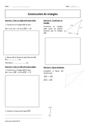 Triangles - Exercices  : 9eme Harmos - PDF à imprimer