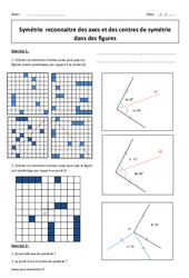 Symétrie centrale - Symétrie axiale - Exercices corrigés : 9eme Harmos - PDF à imprimer