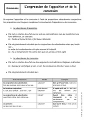 Expression de l'opposition et de la concession - Cours : 11ème Harmos - PDF à imprimer