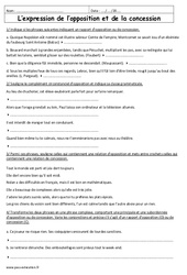 L'expression de l'opposition et de la concession - Exercices corrigés : 11ème Harmos - PDF à imprimer