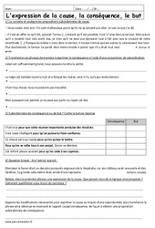 Propositions subordonnées relatives - Exercices sur la cause, la conséquence, le but : 11ème Harmos - PDF à imprimer