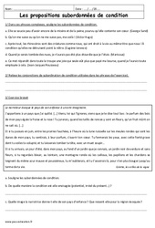 Propositions subordonnées circonstanciels de condition - Exercices  : 11ème Harmos - PDF à imprimer