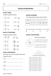 Nombres en écriture fractionnaire - Exercices  : 8ème Harmos - PDF à imprimer