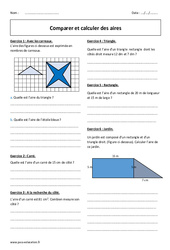 Comparer et calculer des aires - Exercices avec correction : 8ème Harmos - PDF à imprimer