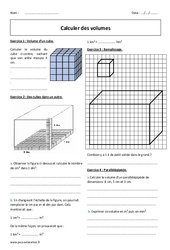 Calculer des volumes - Exercices  : 8ème Harmos - PDF à imprimer