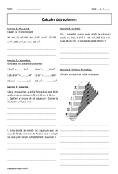 Volume - Calcul - Exercices corrigés : 8ème Harmos - PDF à imprimer